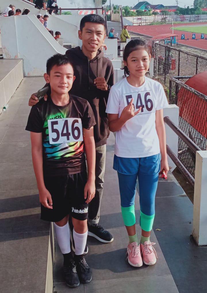 Peserta O2SN Khyzy dan Bilqis (Pak Peru guru olahraga SD.N 19 kota bengkulu).